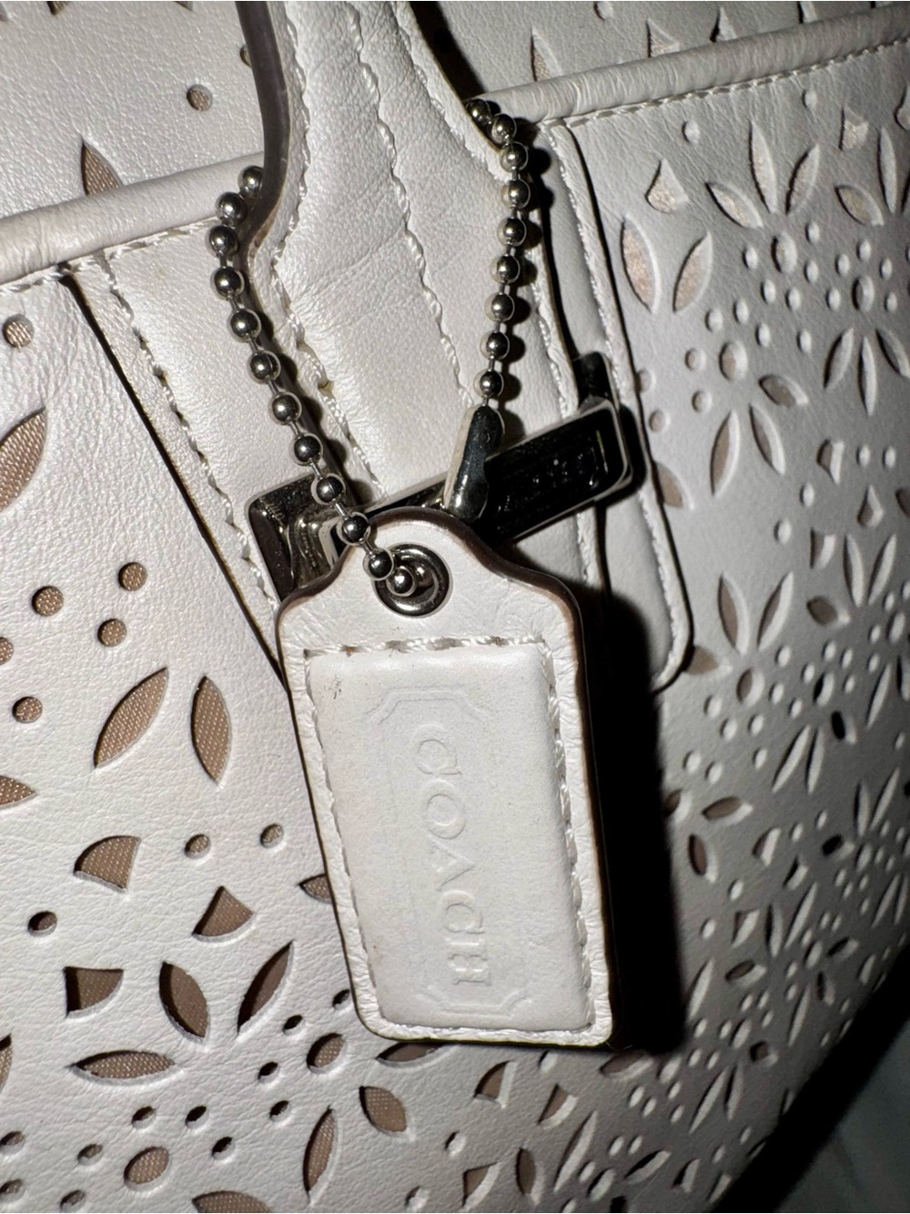 COACH Taylor Eyelet Chalk Leather Tote Satchel 2014 - #27391 - GUC - Picture 3 of 16